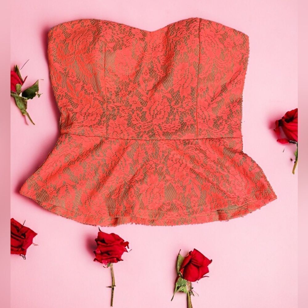 Neon Lace Floral Corset Top